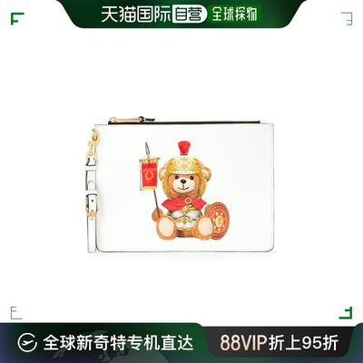 香港直邮Moschino logo泰迪熊印花手拿包 A842982101001