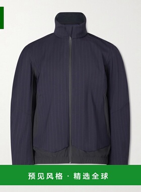 1h可退 香港直邮Sease 男士 Seeker 挡风细条纹初剪羊毛混纺夹克