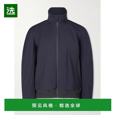 1h可退 香港直邮Sease 男士 Seeker 挡风细条纹初剪羊毛混纺夹克