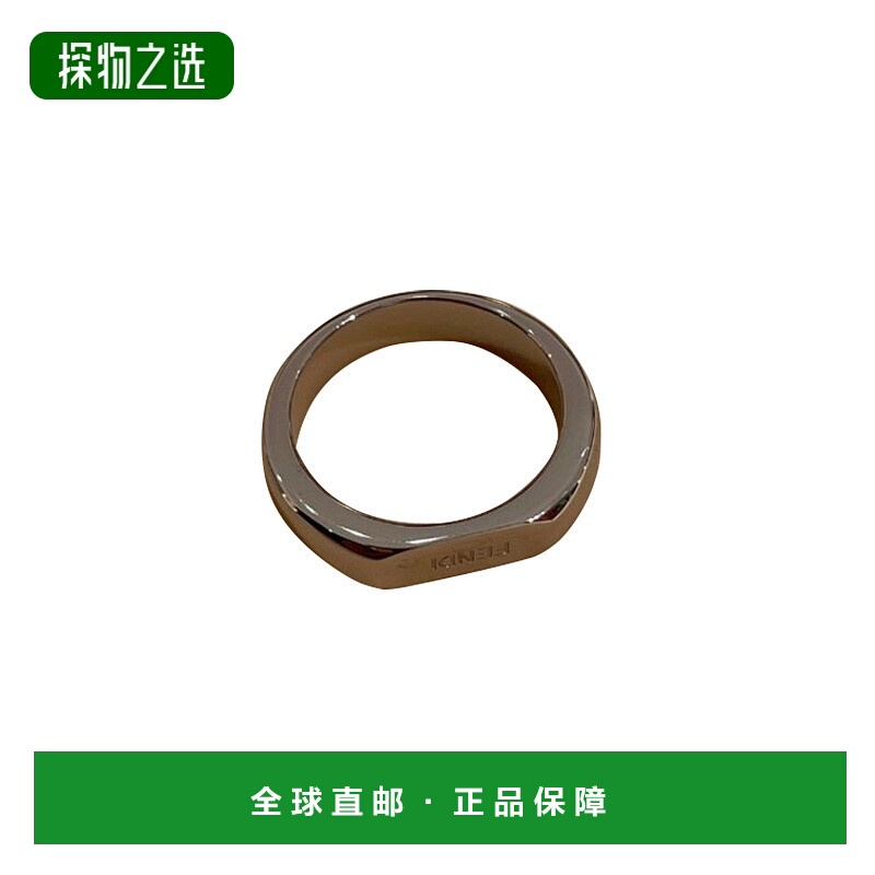 欧洲直邮Fendi芬迪男士标志字样戒指银色时尚精致精美潮流进口