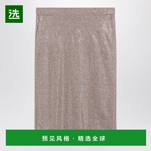 1h可退 香港直邮Giuseppe Di Morabito 女士 银色莱茵石中长半身