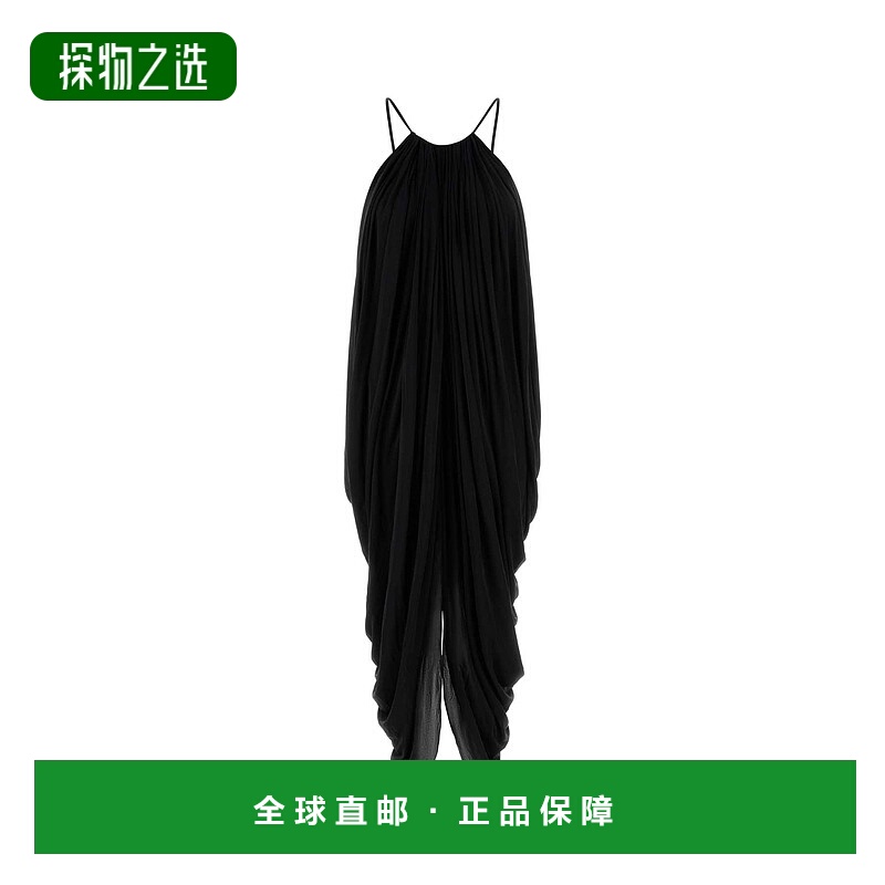 香港直邮LOEWE 罗意威 女士 黑色真丝连衣裙 S359Y09XJ0BLACK