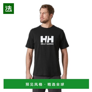 欧洲直邮Helly Hansen 男士黑色棉HH徽标T恤2.0海丽汉森新款