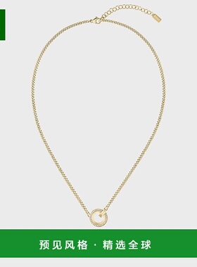 欧洲直邮HUGO BOSS雨果BOSS BLACK 镶有水钻吊坠金项链