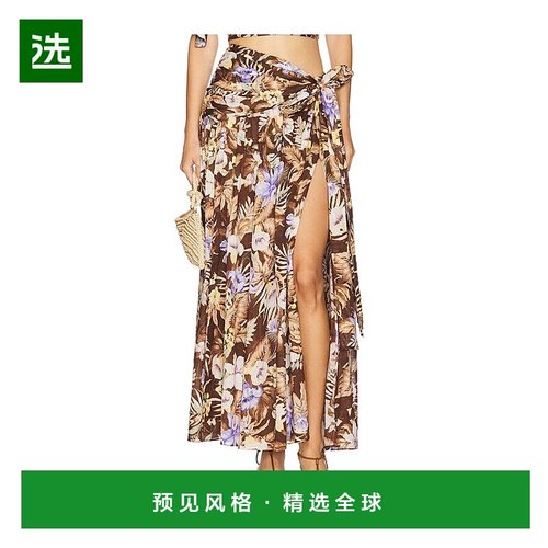 1h可退 香港直邮ZIMMERMANN 女士 Coco 蝴蝶结长款半身裙 3779SSS