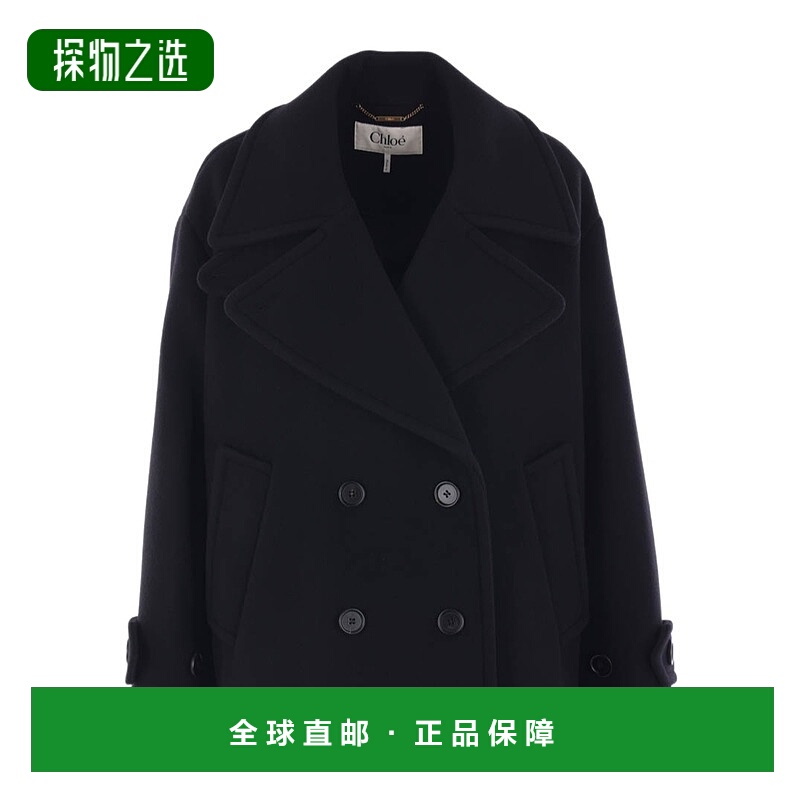 香港直邮Chloe 双排扣大衣 CH25AMA96952羊毛