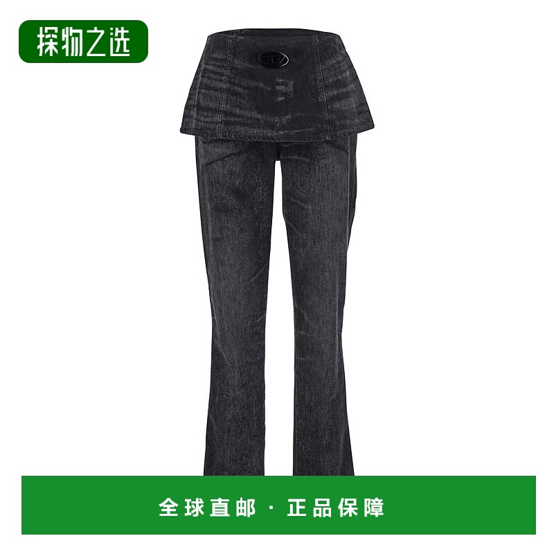 1h可退 香港直邮Diesel 迪赛 女士 Jeans D Plaque 灰色卵形徽标