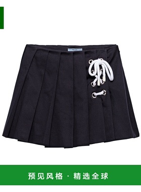 香港直邮Prada 褶皱迷你裙半身裙A字裙 P104WP33SOOO普拉达