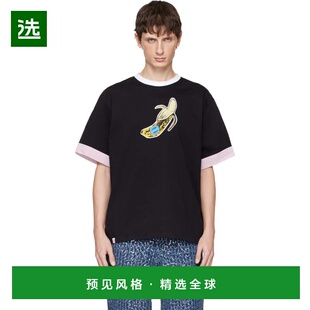 1h可退 香港直邮Charles Jeffrey Loverboy 男士 黑色 Turn Up T