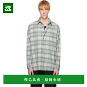 蓝色 香港直邮AURALEE 1h可退 Wool 男士 Light 衬衫 Super Check