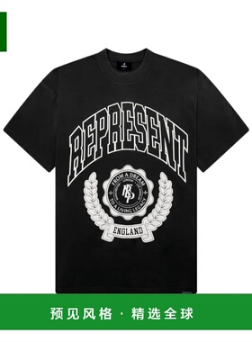 香港直邮Represent 男士T恤 MLM100170004 AW2025 黑色 圆领T恤