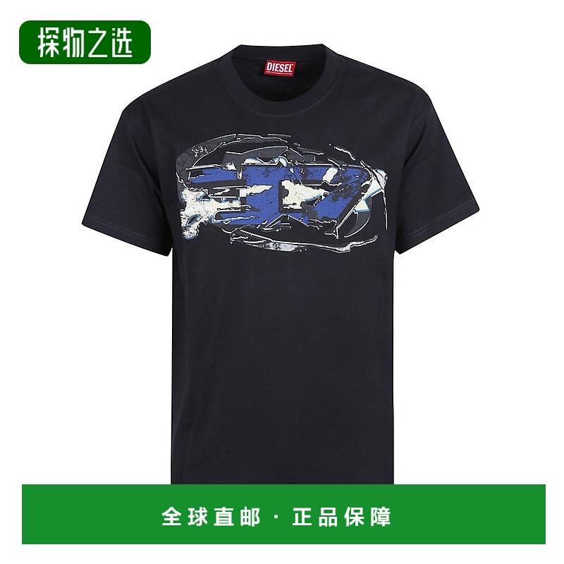 香港直邮Diesel 迪赛 男士 黑色 T-Norm-T11 T 恤 A195710PLAT
