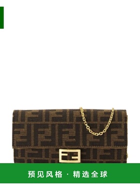 1h可退 香港直邮Fendi 芬迪 女士 Baguette徽标链条钱包 8M0365A9