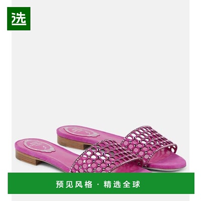 1h可退 香港直邮rené caovilla 芮妮.乔薇拉 女士 精饰绒面革凉