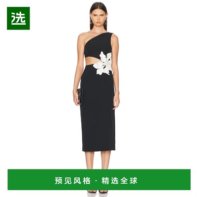 1h可退 香港直邮PATBO 女士 嵌花中长连衣裙 VEM27819US black黑