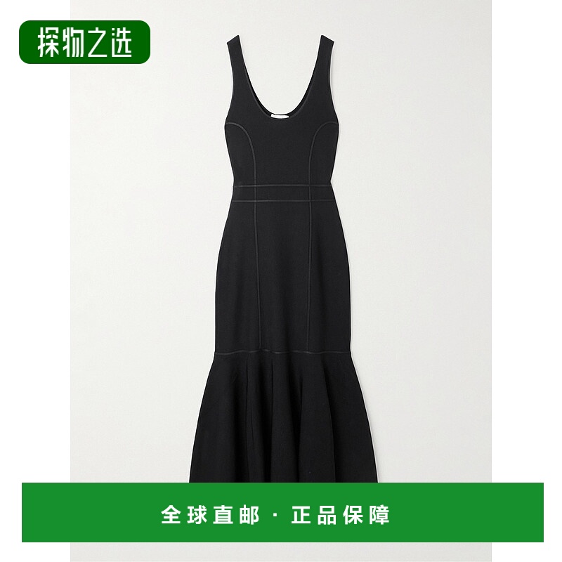 香港直邮ZIMMERMANN 女士 拼接荷叶边针织中长连衣裙 4871DF251