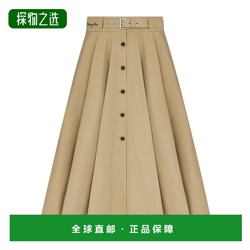 香港直邮Dior 系腰带A字半身裙 伞裙中长裙长裙547J62A3332a字裙