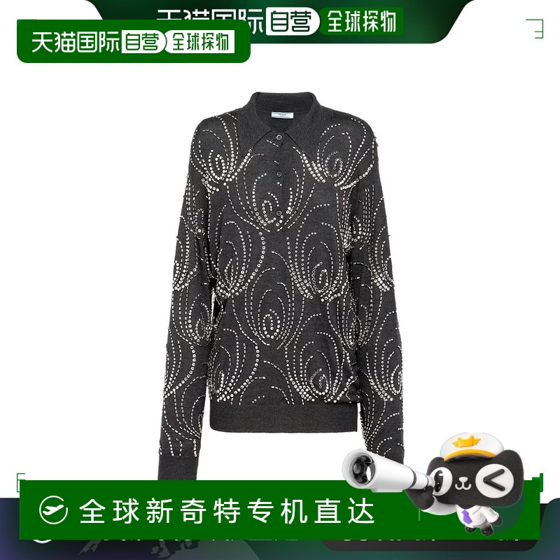 【99新未使用】香港直邮Prada 刺绣羊绒针织衫 P24F2E144ZSOOO