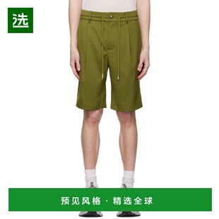 1h可退 香港直邮Feng Chen Wang 男士 绿色褶裥短裤 FMS15ST02GRE