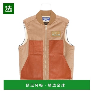 香港直邮Junya 皮革拼接背心 Watanabe 男士 WPV 渡边淳弥 1h可退