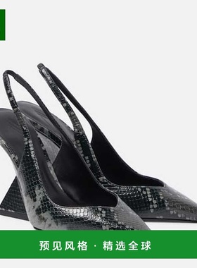 1h可退 香港直邮The Attico 女士 Cheope 105 皮质露跟浅口鞋女鞋