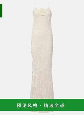 1h可退 香港直邮RODARTE 女士 Devoré 花朵天鹅绒礼服 white白色