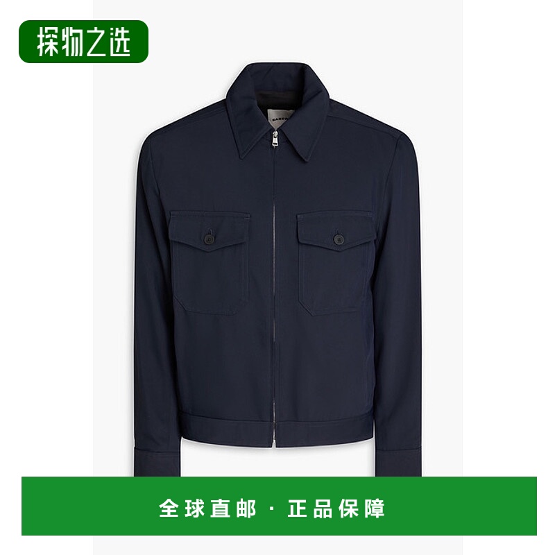1h可退 香港直邮Sandro 男士 斜纹布夹克 SHPBL00929MARINE