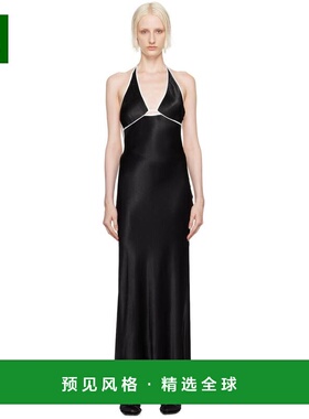 1h可退 【美国直邮】BEC BRIDGE 黑色 Zariah 挂脖长裙 女装连衣