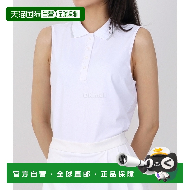 韩国直邮G/FORE G4LC0K804-SNO 褶领无袖高尔夫POLO衫 男女性通用
