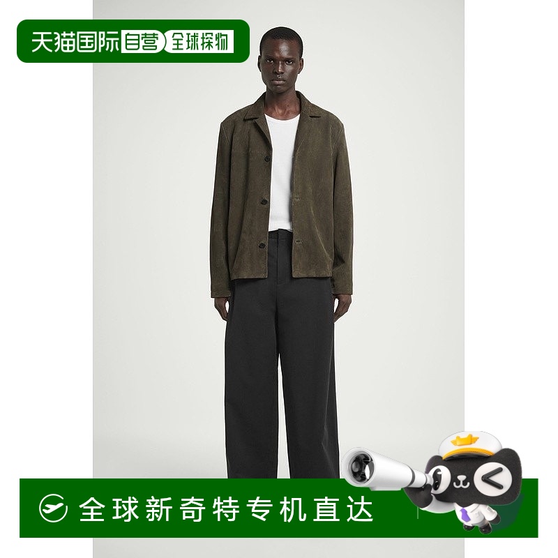 欧洲直邮COS 男士酒红色皮革乐福鞋新款