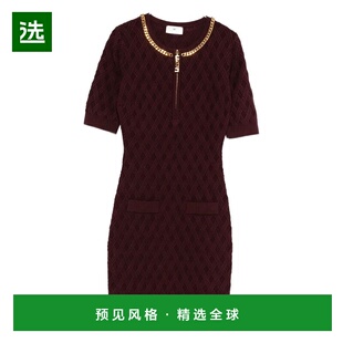 1h可退 香港直邮Elisabetta Franchi 女士 钻石图案针织迷你连衣