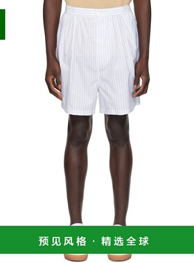 1h可退 香港直邮Hed Mayner 男士 白色条纹短裤 HMMY30005AHY049