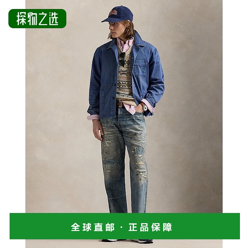 欧洲直邮RalphLauren拉夫劳伦 Polo经典复古破旧牛仔裤直筒裤