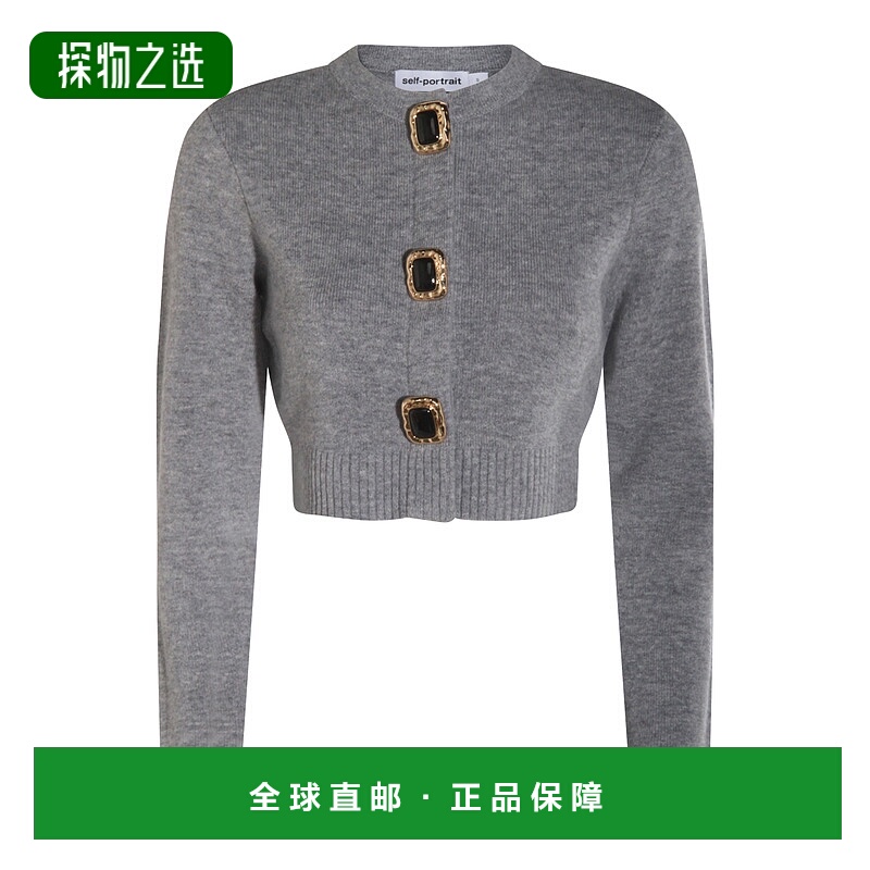 1h可退 香港直邮Self-Portrait 女士 灰色针织衫 AW25018CAGRGREY