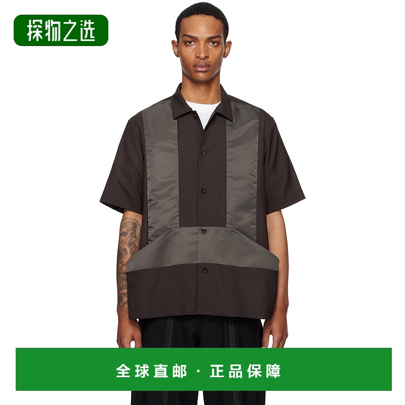 1h可退 香港直邮Sacai 男士 棕色 Suiting 衬衫 2503746M