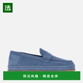 欧洲直邮Hogan 一脚蹬松糕鞋 H683天蓝色乐福鞋 厚底单鞋