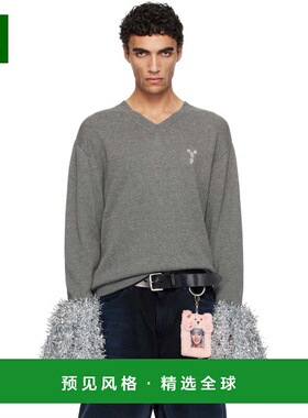 1h可退 香港直邮Doublet 男士 灰色 Cheerleading Pompon 针织衫