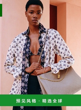 1h可退 欧洲直邮LV/路易威登 Anytime MM女士鸽子灰牛皮单肩包