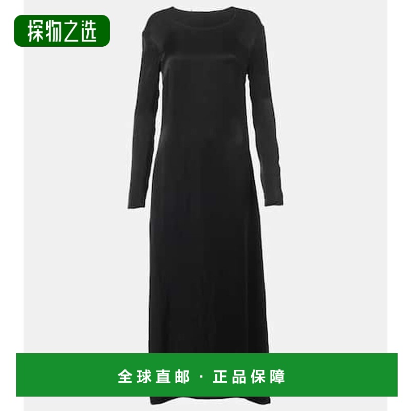 香港直邮The Row 女士 Cati 长款连衣裙 black黑色 舒适时尚