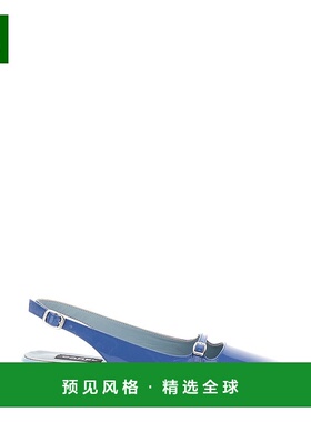 1h可退 香港直邮Carel 女士 'Ninon' 蓝色露跟皮质芭蕾舞鞋 33271