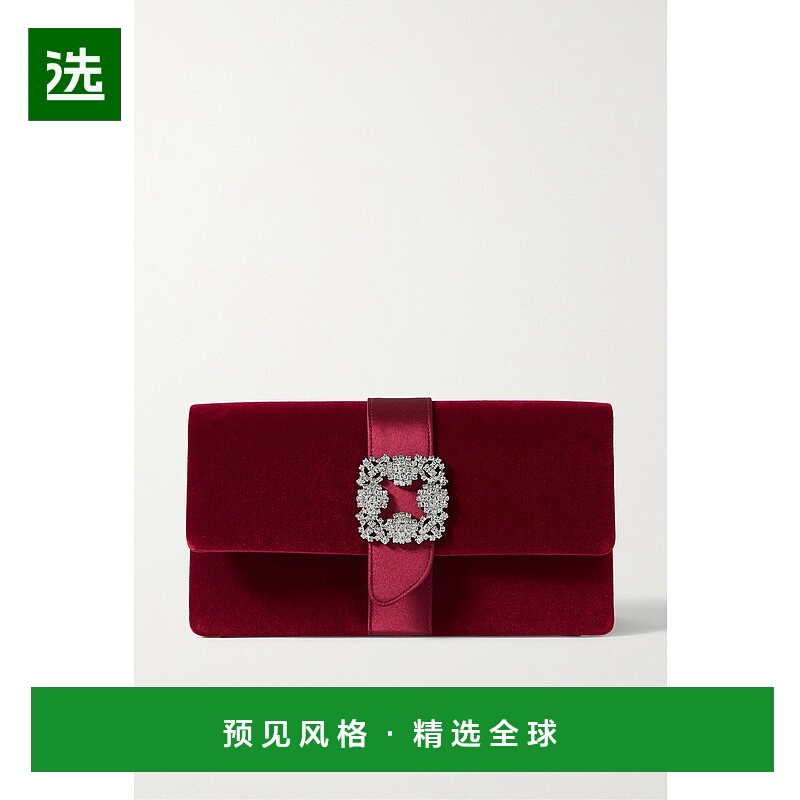 香港直邮MANOLO BLAHNIK 莫罗·伯拉尼克 女士 Capri 水晶装饰绸