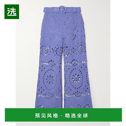 1h可退 香港直邮ZIMMERMANN 女士 刺绣镂空裤 1239PSS24 blue蓝色