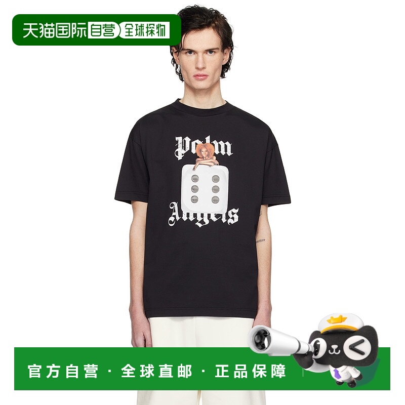 1h可退 香港直邮Palm Angels 棕榈天使 男士 黑色 Pin Up T 恤 PM