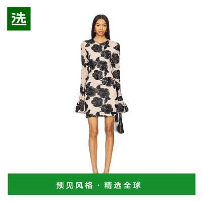 1h可退 香港直邮ROTATE BIRGER CHRISTENSEN 女士 花朵网纱迷你连