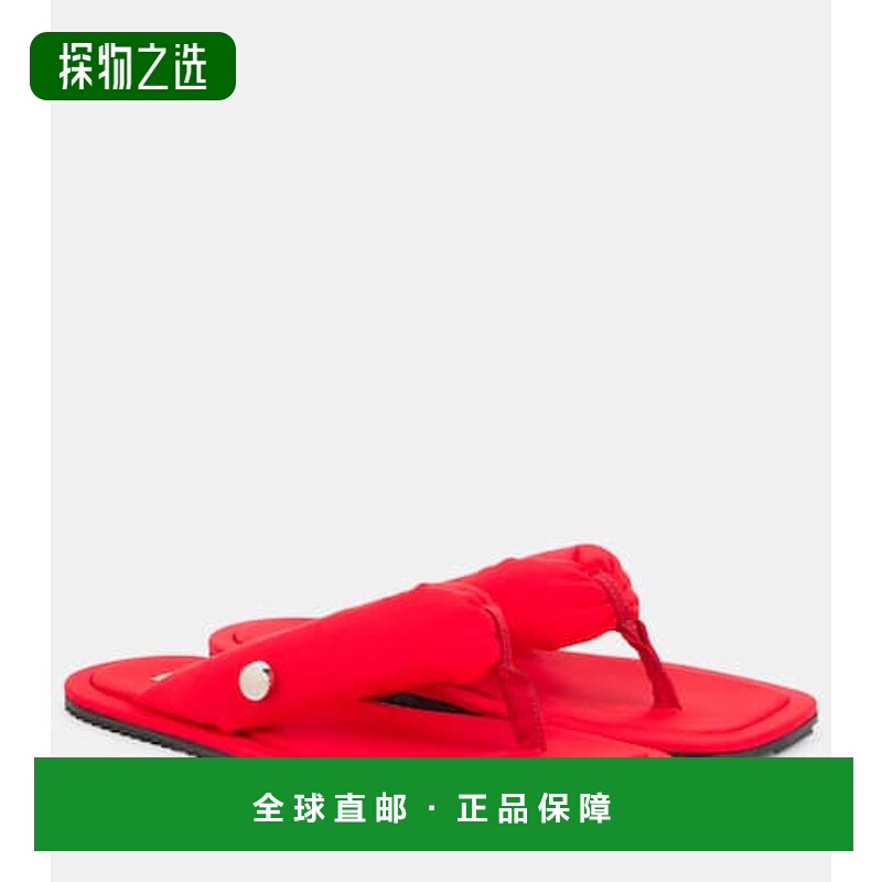 1h可退 香港直邮The Attico 女士 Indie 帆布人字拖 red红色 舒适