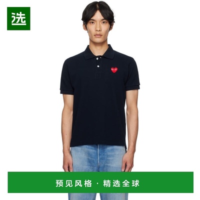 1h可退 香港直邮comme des garcons play 男士 海军蓝 Heart Patc