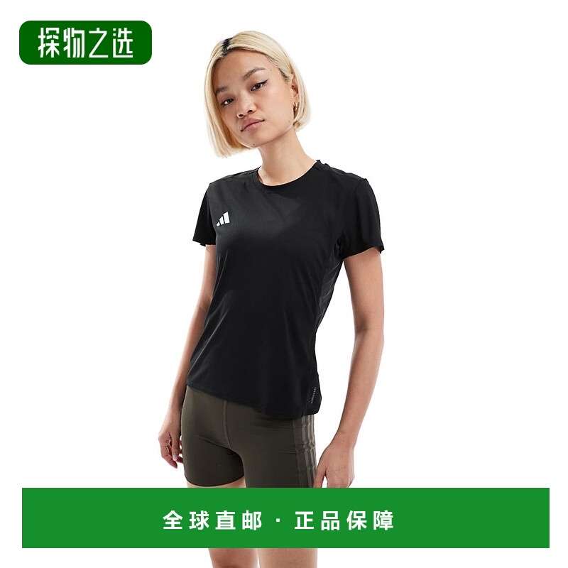 香港直邮adidas 阿迪达斯 女士 Running Adizero T恤(黑色)