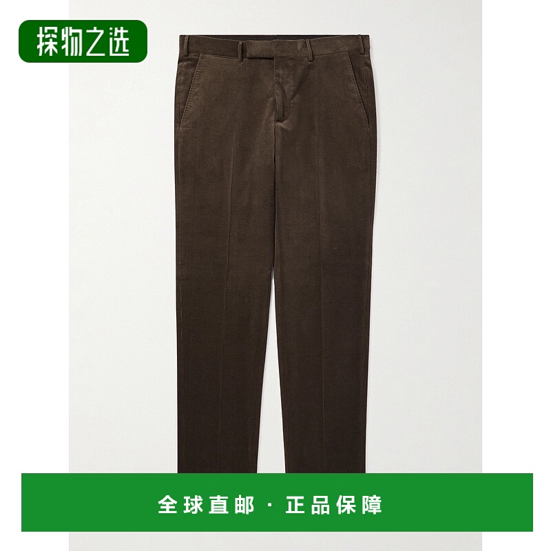 香港直邮zegna 杰尼亚 男士 修身棉混纺灯芯绒裤子 R6R270F36A2