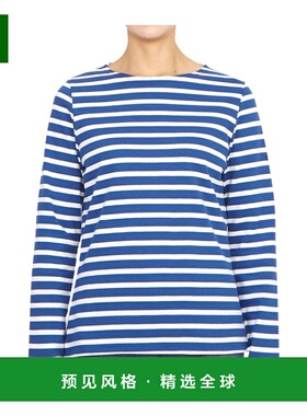 香港直邮SAINT JAMES 女士T恤 4135ZY AW2023 蓝色 条纹图案T恤