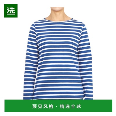 香港直邮SAINT JAMES 女士T恤 4135ZY AW2023 蓝色 条纹图案T恤